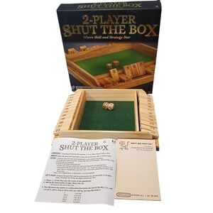 Cardinal Spinmaster Shut‎ The Box 2 Player Coffee Table Game Light Color Wood